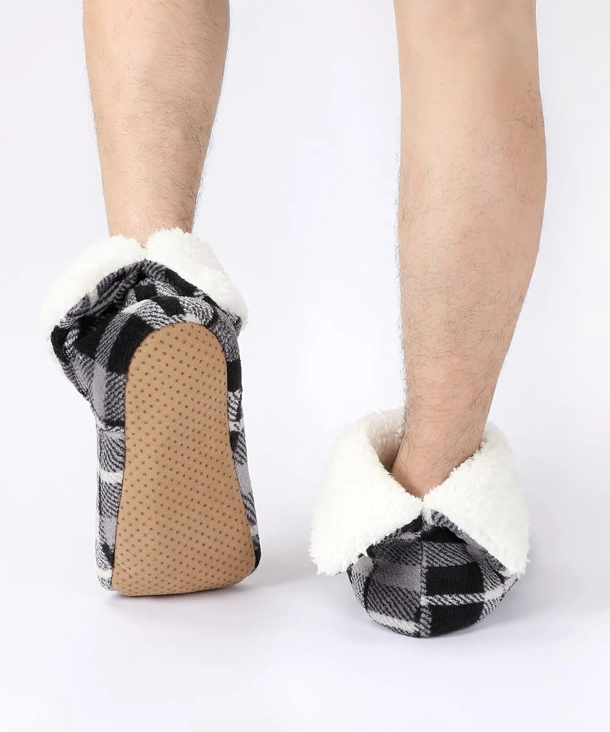 Keyela Slipper Socks Soft Cozy Thick House Indoor Boot Sock Shoes with Anti-Skid Bottom Soles for Men's
