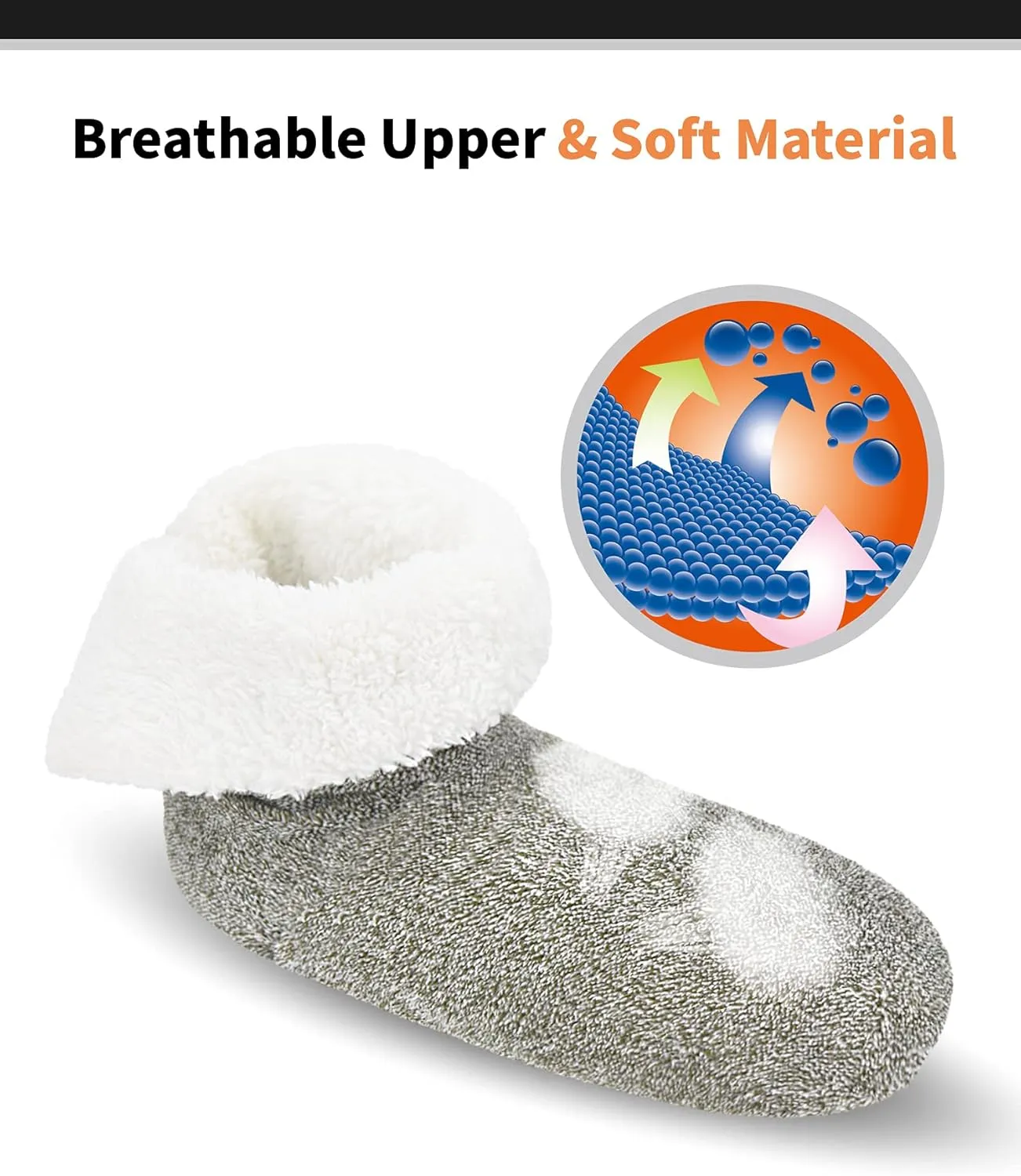 Keyela Slipper Socks Soft Cozy Thick House Indoor Boot Sock Shoes with Anti-Skid Bottom Soles for Men's
