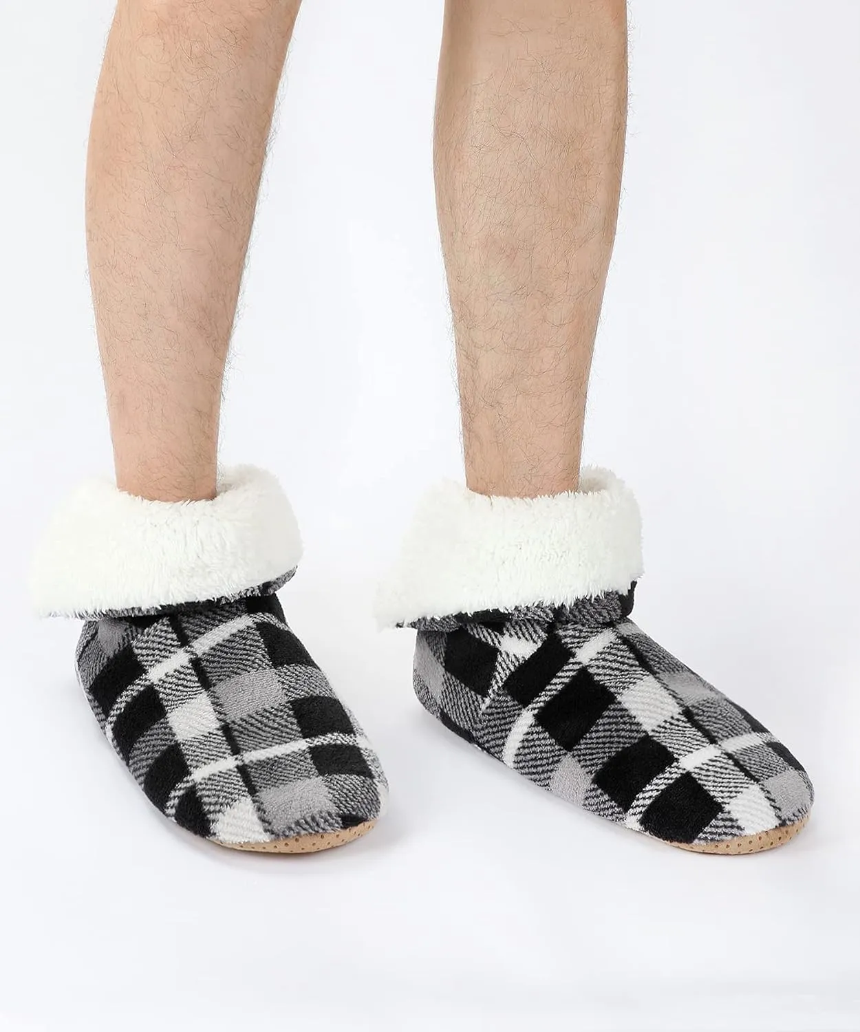 Keyela Slipper Socks Soft Cozy Thick House Indoor Boot Sock Shoes with Anti-Skid Bottom Soles for Men's