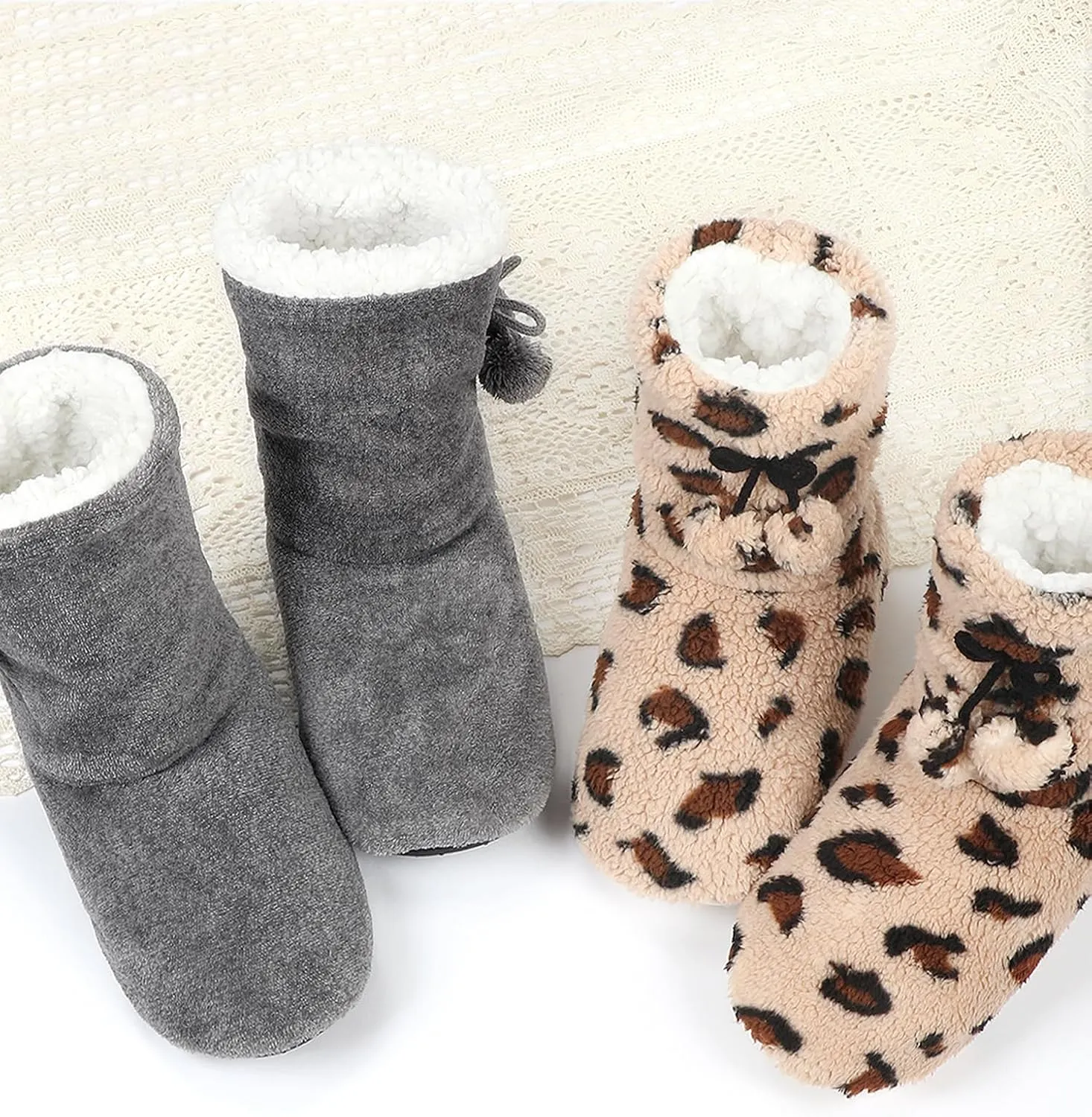 Keyela Women's Slipper Socks Booties, Indoor Spring-Autumn Super Soft Warm Cozy Fuzzy Lined Slippers