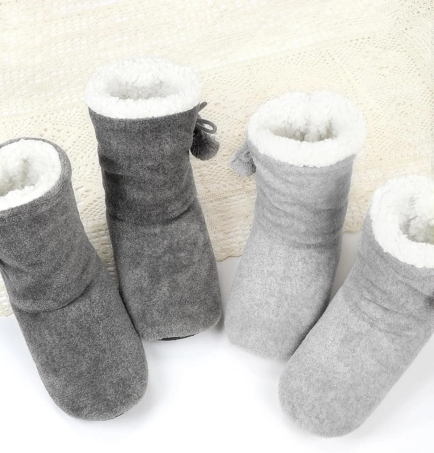 Keyela Women's Slipper Socks Booties, Indoor Spring-Autumn Super Soft Warm Cozy Fuzzy Lined Slippers