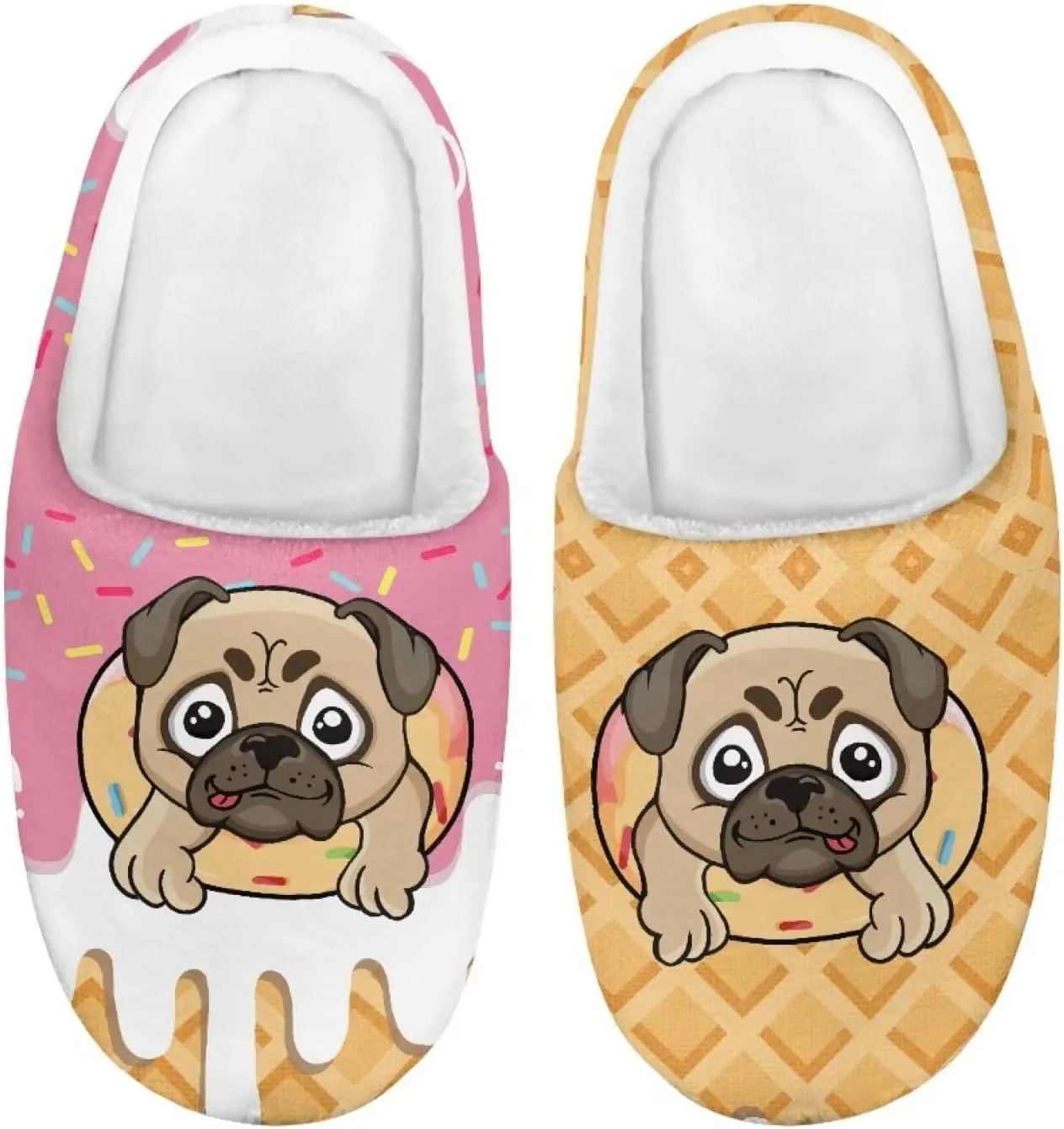 Kids Animal Cotton Slippers Slip-On Fuzzy Home Slippers Cozy Anti-Skid Plush Breathable Outdoor Slipper for Kids