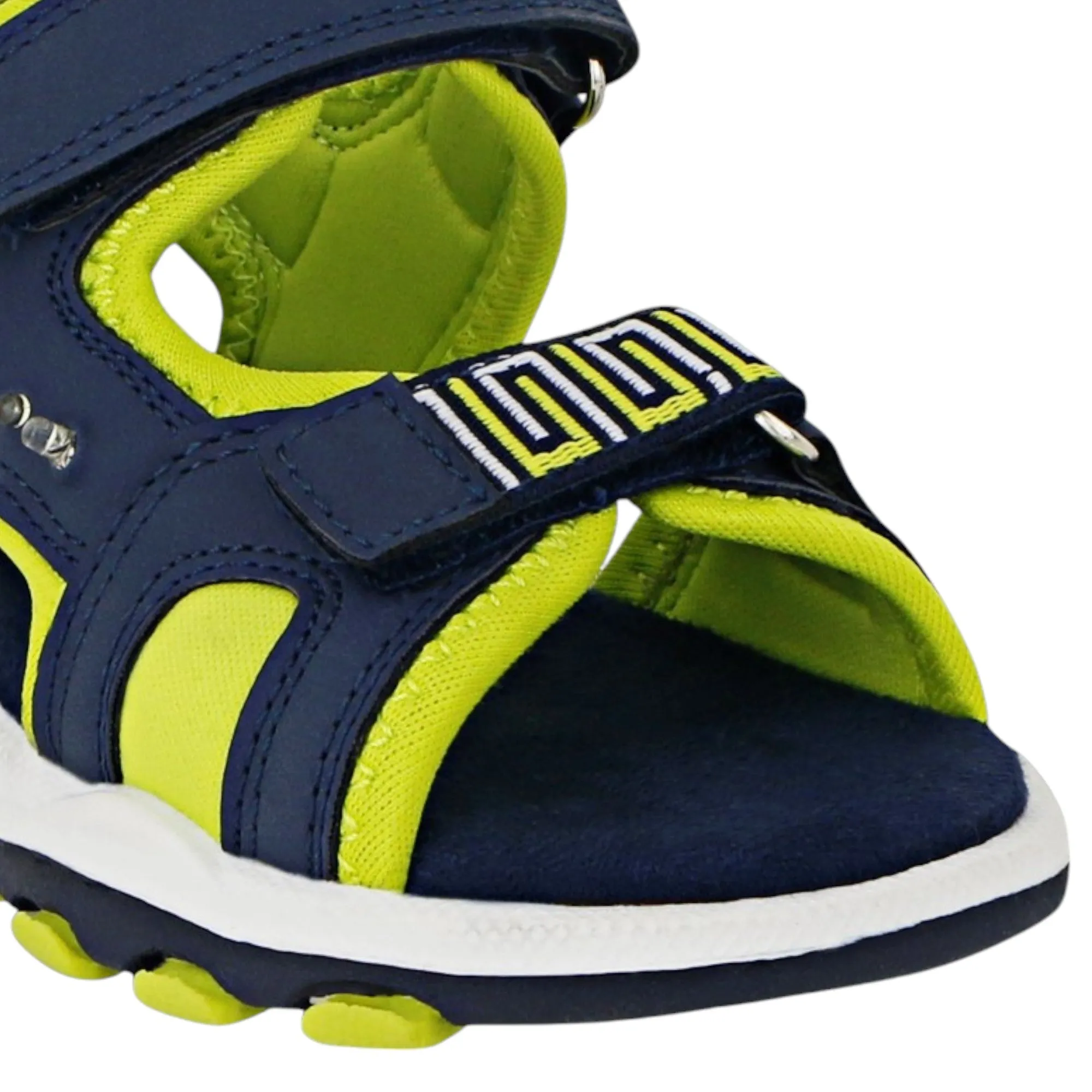 Kids Boys Lightning Bolt Dax Sandals Navy/ Lime
