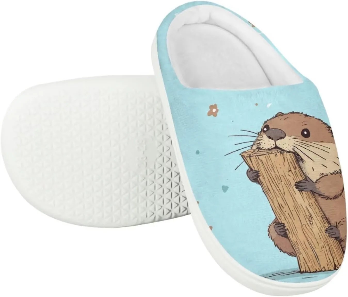 Kids Cute Slippers for Boy Girls Soft Fluffy Plush Slippers Animal Print House Shoes Non Slip Warm Slippers US 9-15
