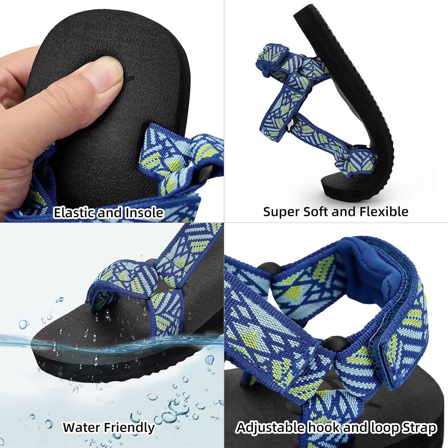 Kids Hiking Sandals Boys Girls Yoga Mat Insole Comfortable Walking Water Sandals With Arch Support for Beach Travel Athletic