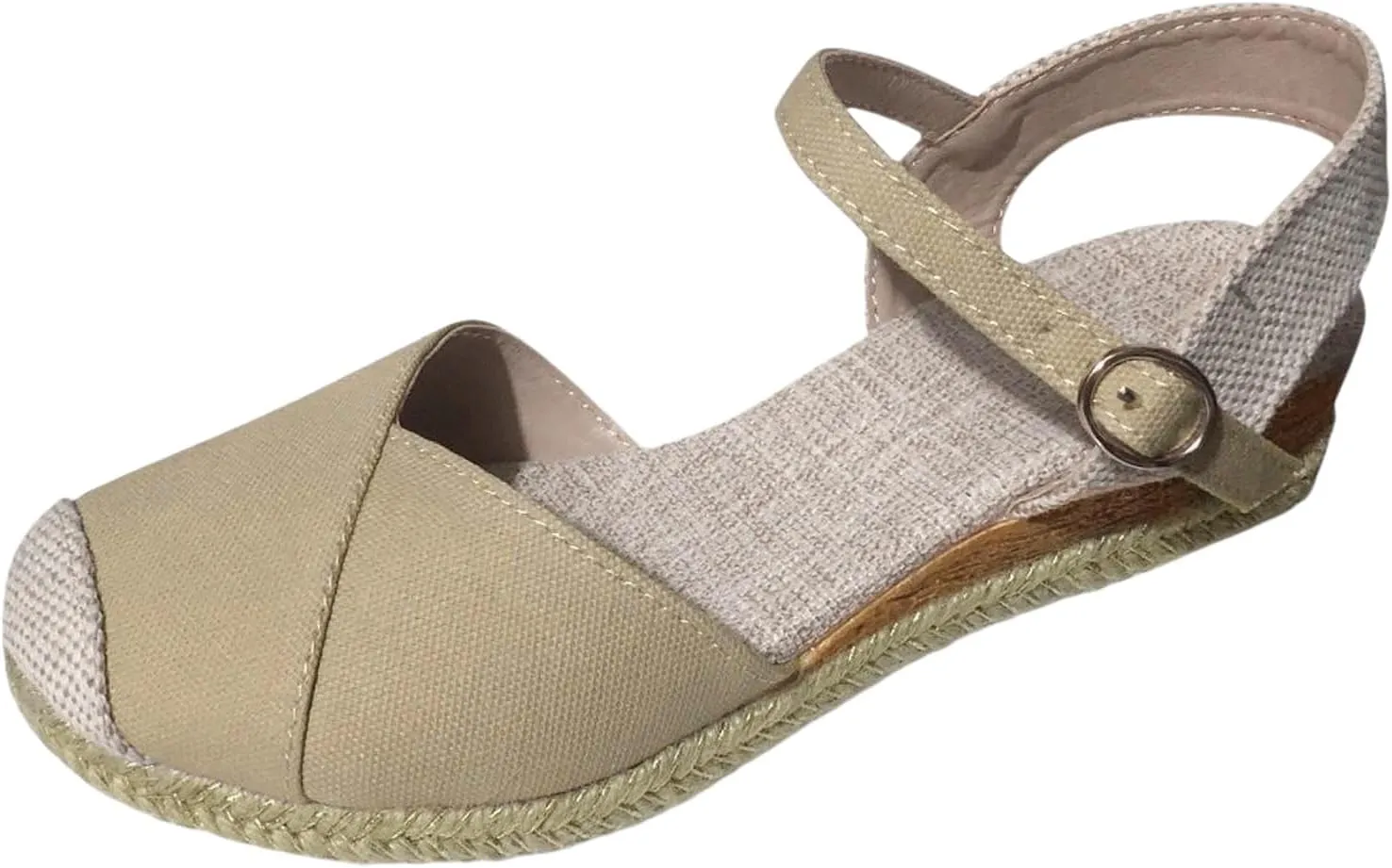 Kubbon Wedge Sandals for Women Comfortable Close Toe Ankle Strap Espadrilles Platform Heel Non Slip Orthopedic Sandals Casual Outdoor Beach Shoes