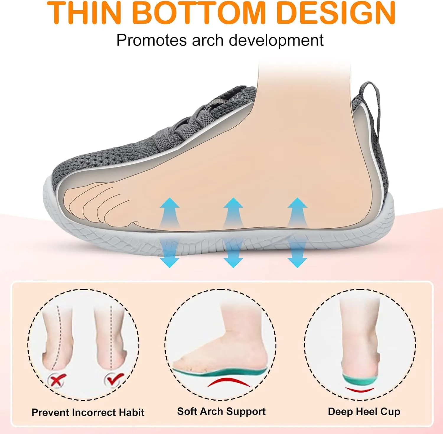 L-RUN Toddler Boys Girls Tennis Shoes Breathable Comfortable Barefoot Wide Summer School Walking Sneakers Baby First Walking Shoes