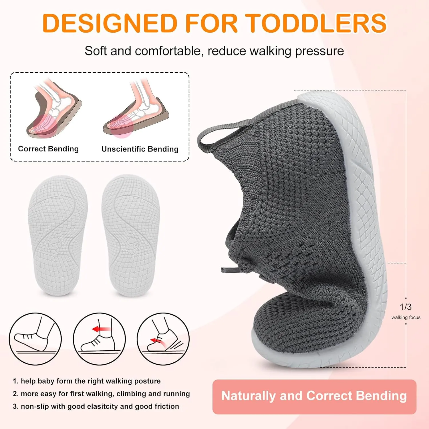 L-RUN Toddler Boys Girls Tennis Shoes Breathable Comfortable Barefoot Wide Summer School Walking Sneakers Baby First Walking Shoes