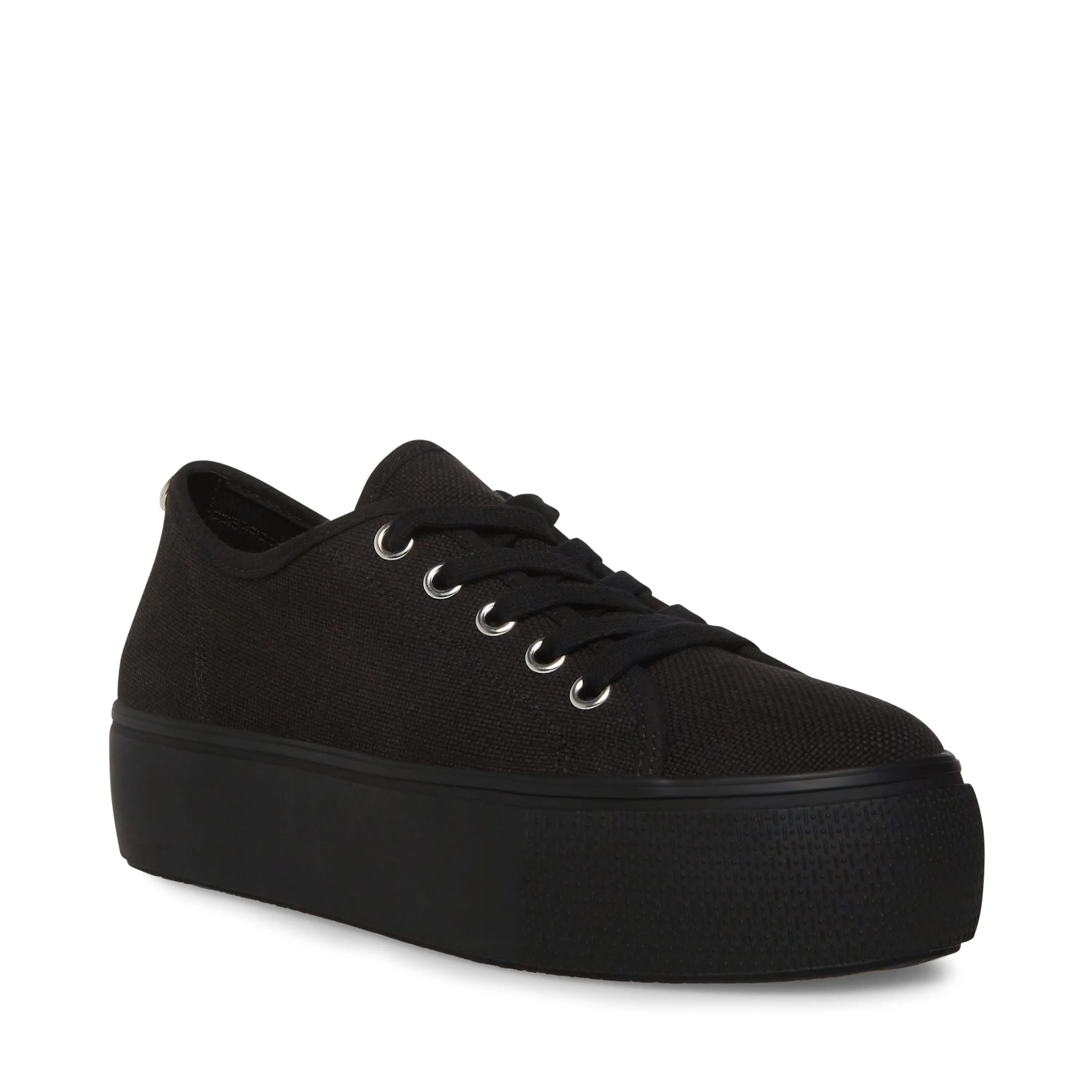 Lace-Up Black Toe Clear communication Closed Fashion Round Sneakers Madden Elore Adjustable Textile Steve