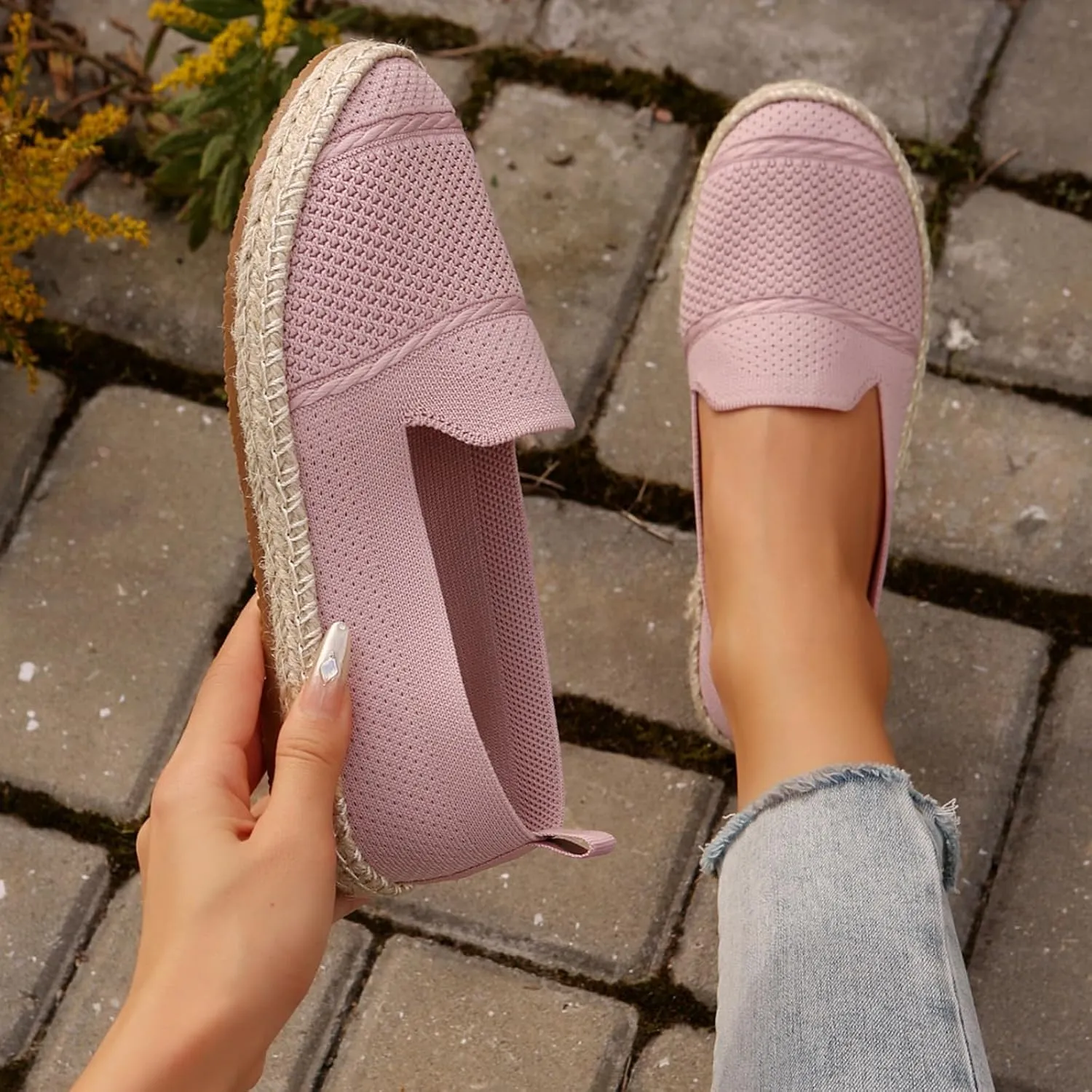 Ladies Slip on Loafer Shoes Womens Flats Dress Shoes Casual Comfortable Mesh Breathable Slip on Shoes Walking Sneakers
