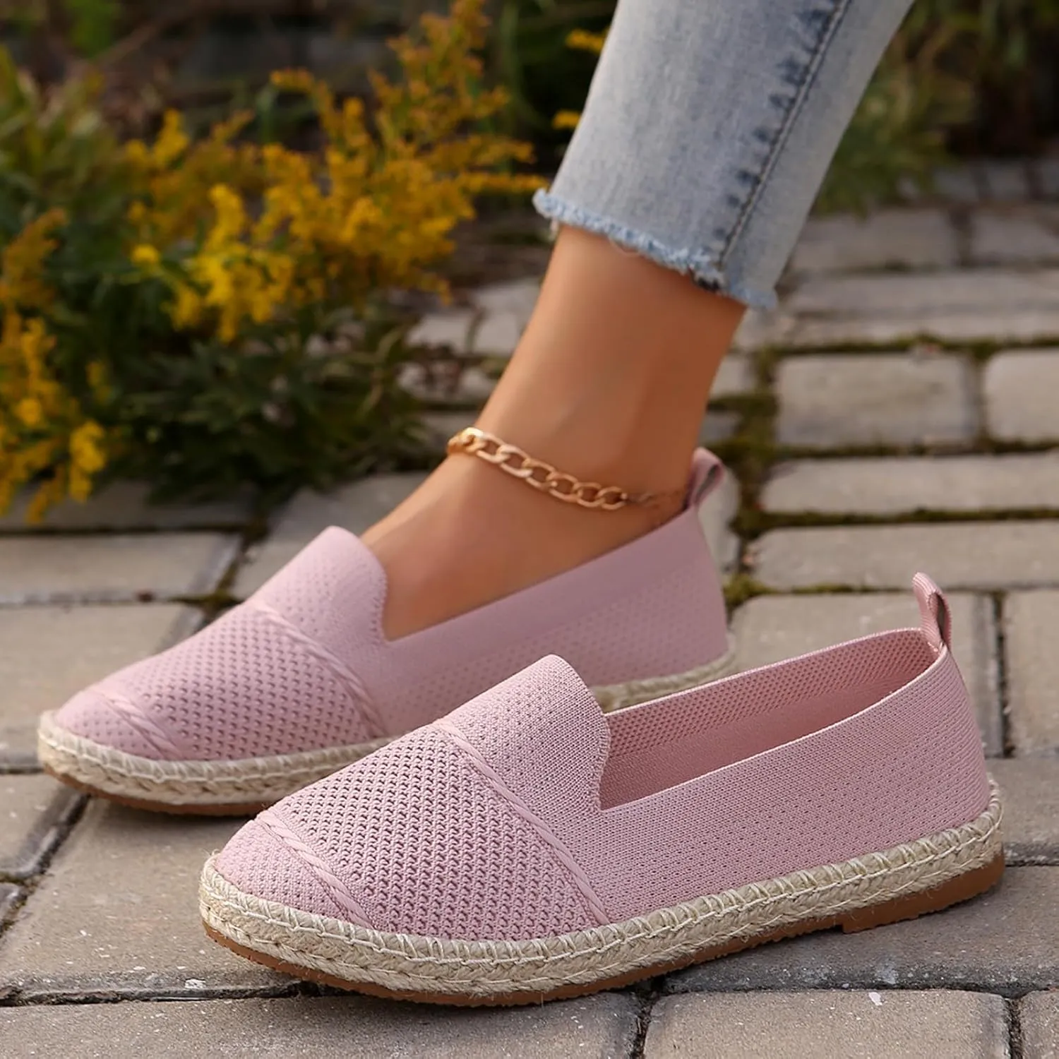 Ladies Slip on Loafer Shoes Womens Flats Dress Shoes Casual Comfortable Mesh Breathable Slip on Shoes Walking Sneakers