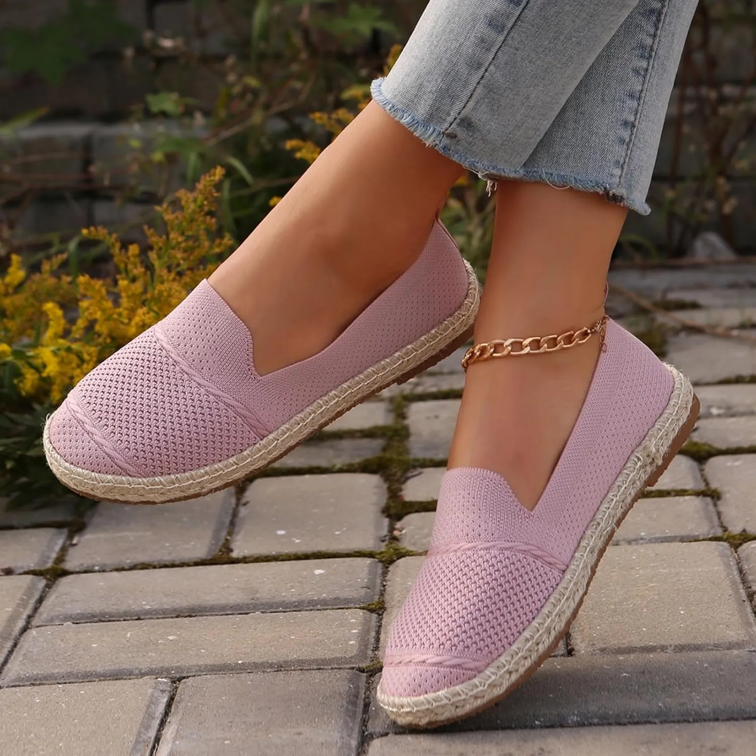 Ladies Slip on Loafer Shoes Womens Flats Dress Shoes Casual Comfortable Mesh Breathable Slip on Shoes Walking Sneakers