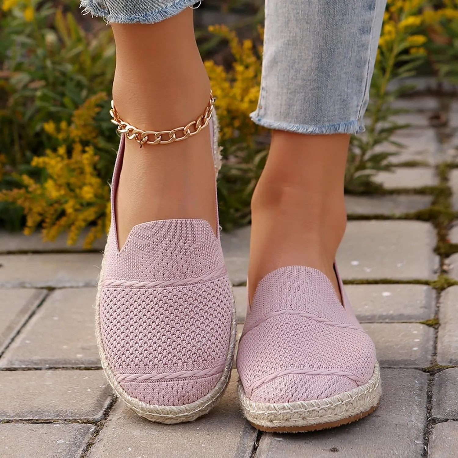 Ladies Slip on Loafer Shoes Womens Flats Dress Shoes Casual Comfortable Mesh Breathable Slip on Shoes Walking Sneakers