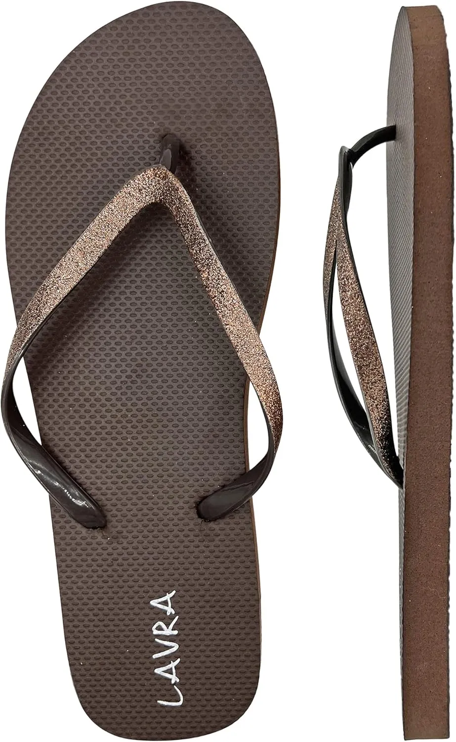 LAVRA Women's Flip Flops Bling Beach Summer Glitter Bridal Thong Sandals | Water Shoes Thong Sandal Slipper | Casual Rubber Shower Shoes Women
