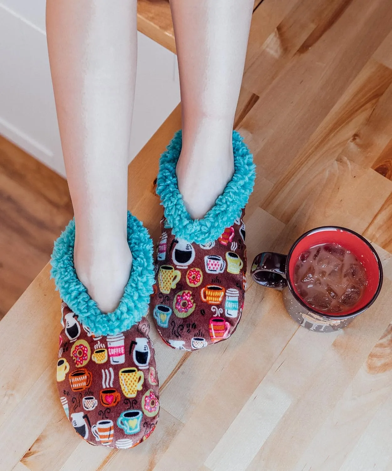 Lazy One Fuzzy Feet Slippers for Women, Cute Fleece-Lined House Slippers, Cute Slipper Socks
