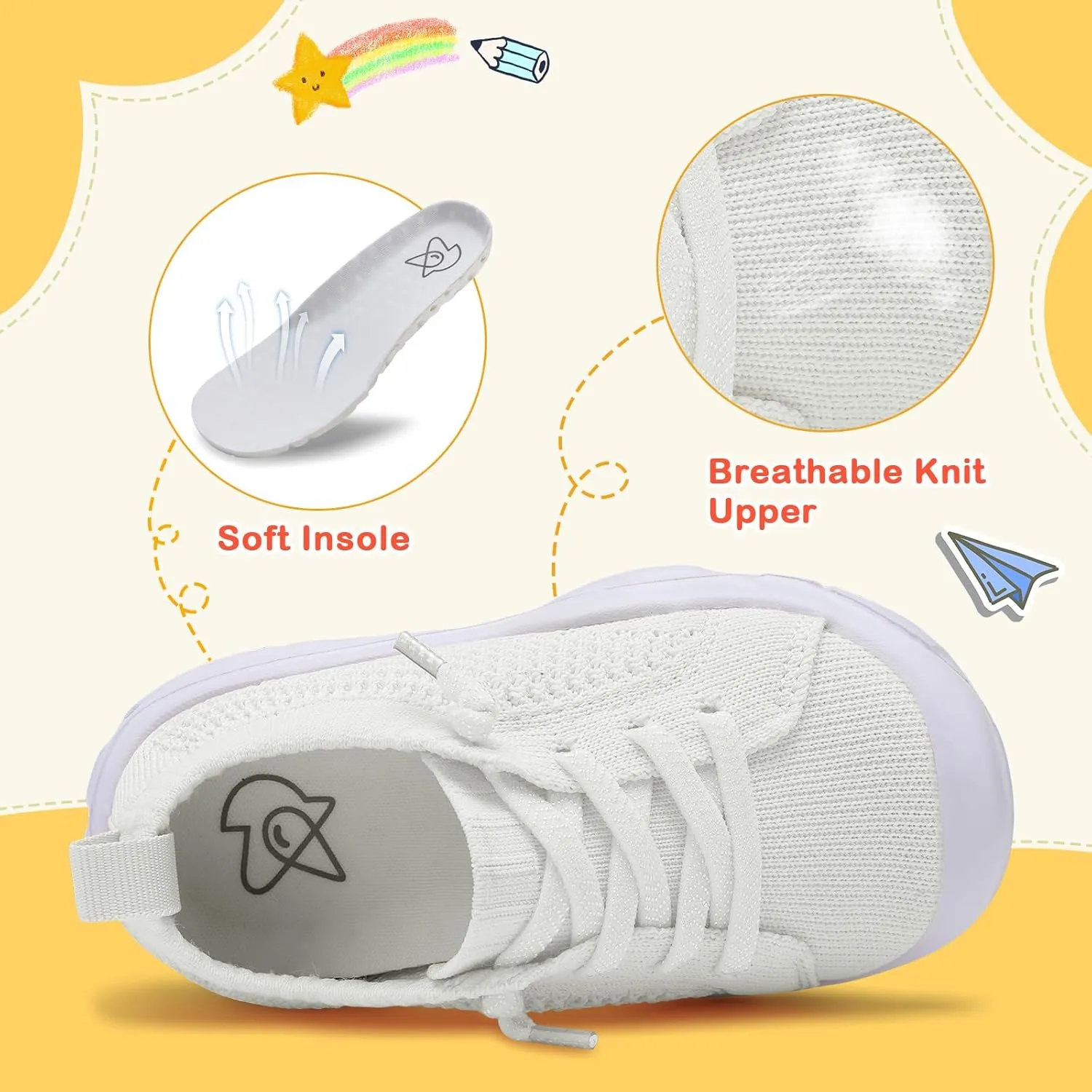 LeIsfIt Toddler Shoes Boys Girls Barefoot Shoes Kids Breathable Sneakers Tennis Shoes Slip on Shoes