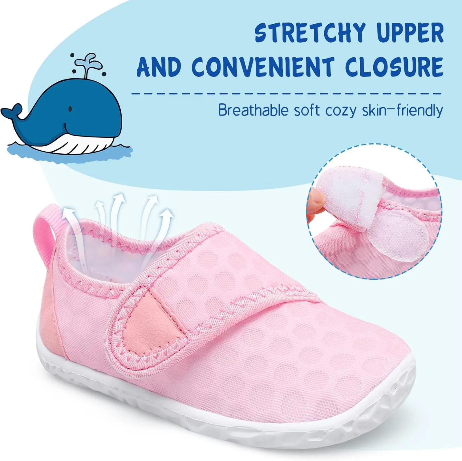 LeIsfIt Toddler Water Shoes Boys Girls Aqua Socks Kids Breathable Swim Shoes Non-Slip Barefoot Beach Shoes