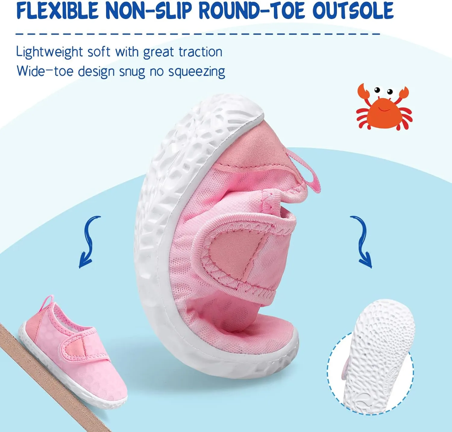 LeIsfIt Toddler Water Shoes Boys Girls Aqua Socks Kids Breathable Swim Shoes Non-Slip Barefoot Beach Shoes