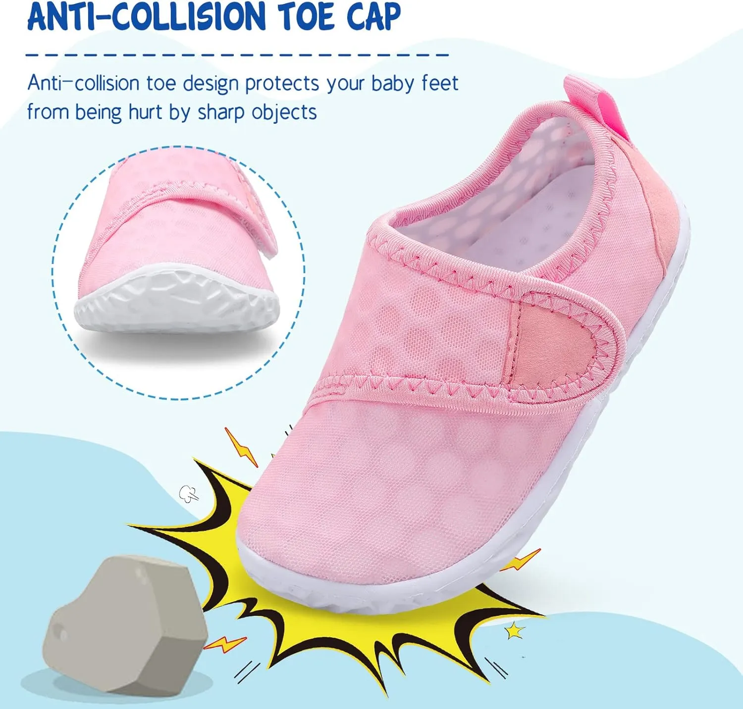 LeIsfIt Toddler Water Shoes Boys Girls Aqua Socks Kids Breathable Swim Shoes Non-Slip Barefoot Beach Shoes