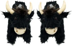 LELEBEAR Highland Cow Slippers, Plush Animal Slippers, Home Indoor Soft Anti-Slip Cute Slippers for Women and Men