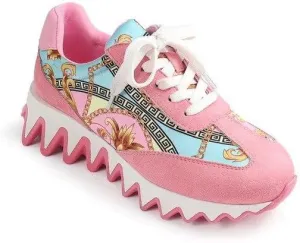Liliana Alessia-1 Womens Low Top Grooved Sole Sneaker with Contrast Accent Casual Shoe