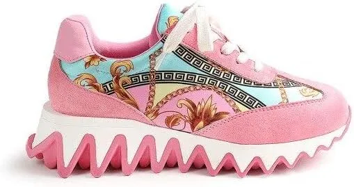 Liliana Alessia-1 Womens Low Top Grooved Sole Sneaker with Contrast Accent Casual Shoe