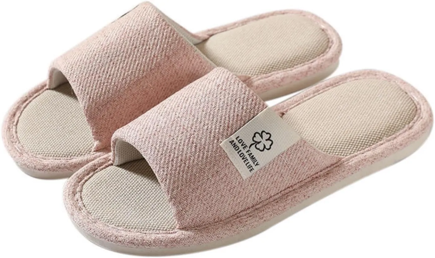 Linen Slippers Disposable Slippers for Guests Bulk Pack for Hotel Shoeless Home Non-slip Silence