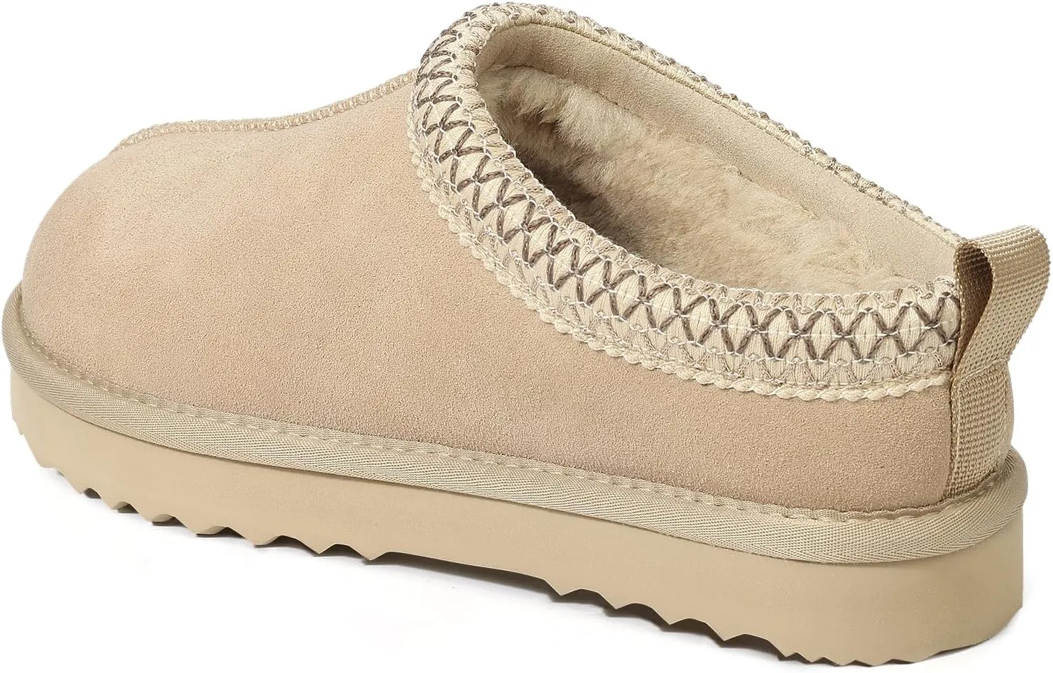 Litfun Women's Fuzzy House Slippers Genuine Suede Fluffy Winter Slipper Cozy Furry Warm Shoes Indoor/Outdoor