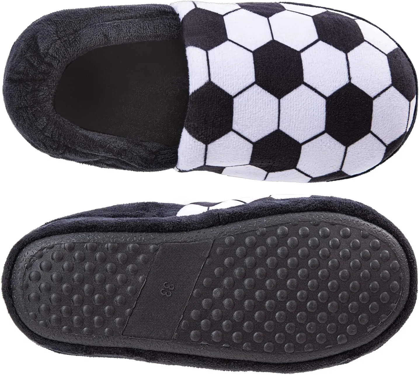 Little Kids Big Boys House Slippers, Kids Warm Slip On Home Slippers with Soft Memory Foam Cute Winter Nonslip Indoor Shark Dinosaur Soccer Dog Slippers