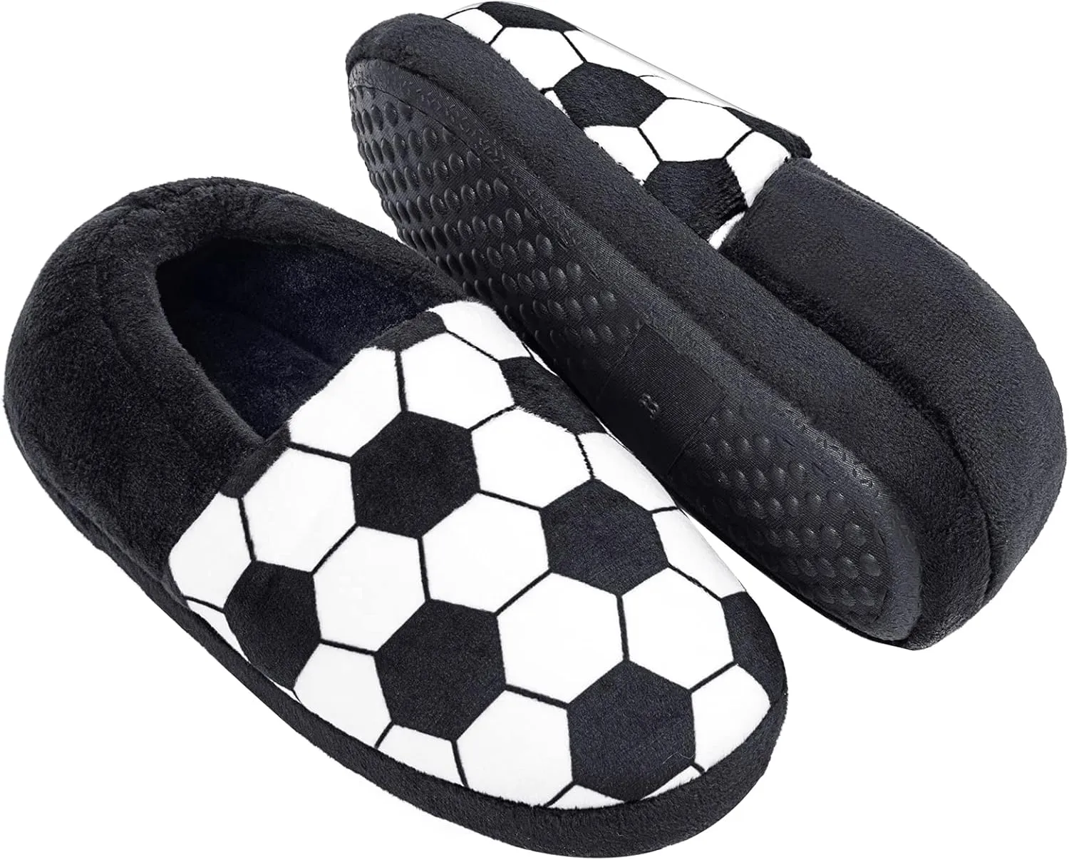 Little Kids Big Boys House Slippers, Kids Warm Slip On Home Slippers with Soft Memory Foam Cute Winter Nonslip Indoor Shark Dinosaur Soccer Dog Slippers