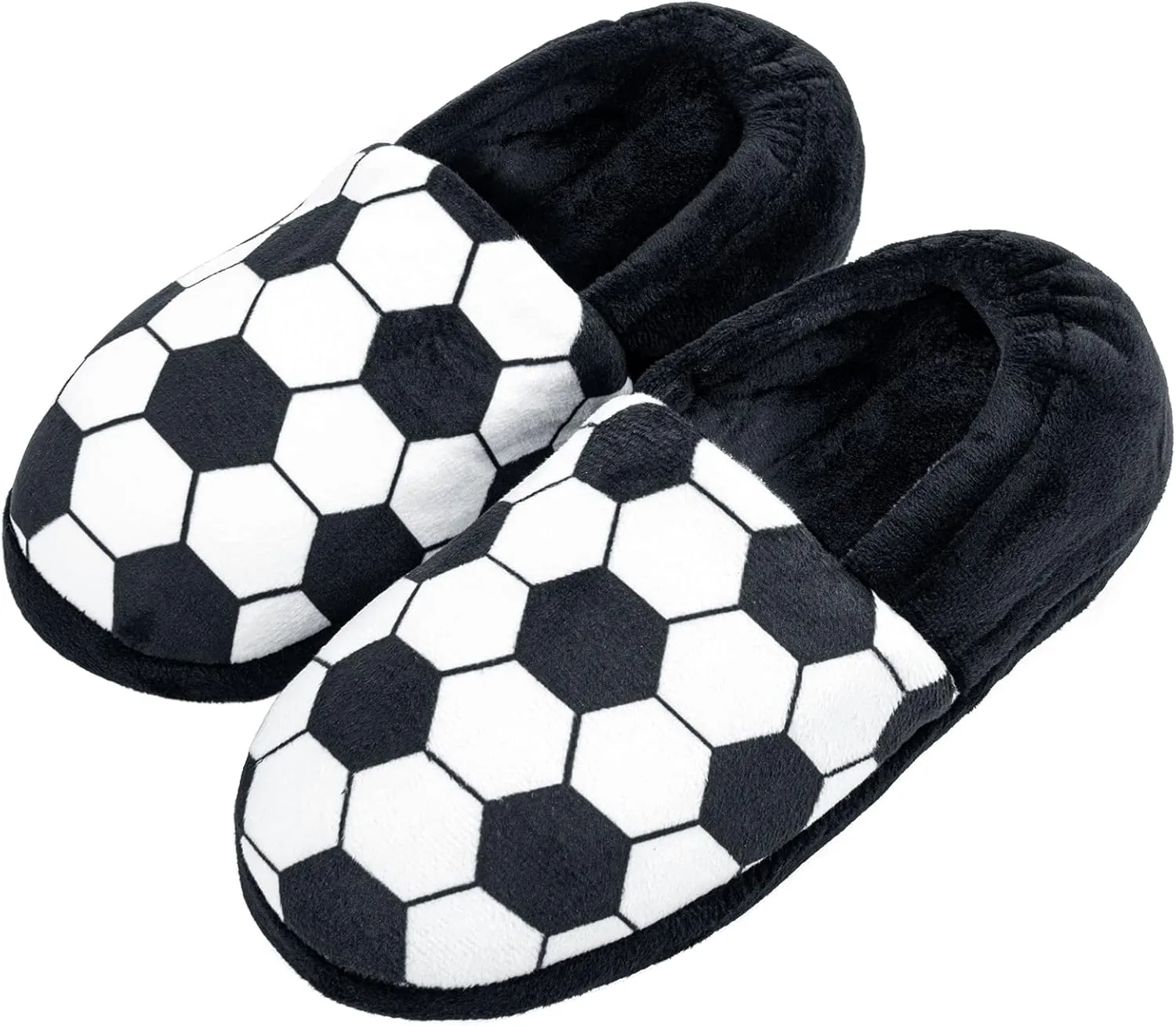 Little Kids Big Boys House Slippers, Kids Warm Slip On Home Slippers with Soft Memory Foam Cute Winter Nonslip Indoor Shark Dinosaur Soccer Dog Slippers