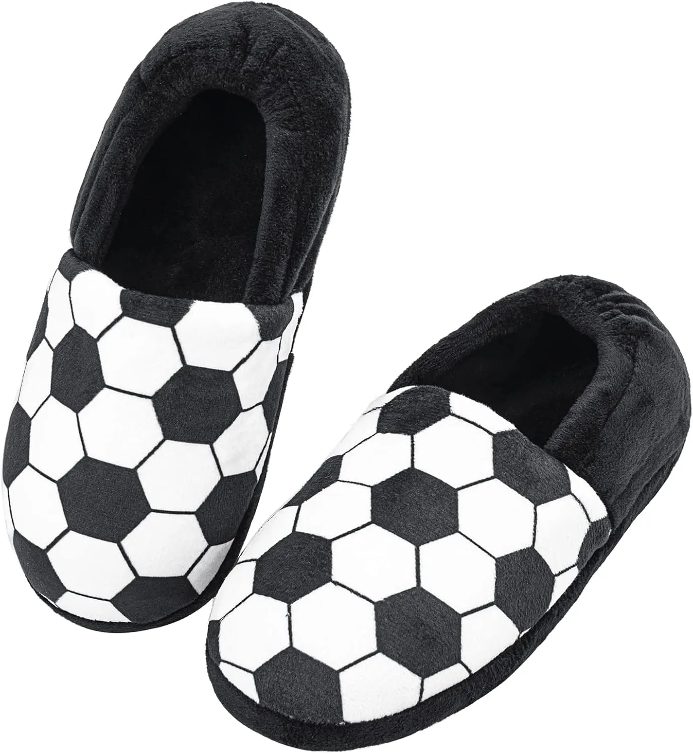 Little Kids Big Boys House Slippers, Kids Warm Slip On Home Slippers with Soft Memory Foam Cute Winter Nonslip Indoor Shark Dinosaur Soccer Dog Slippers