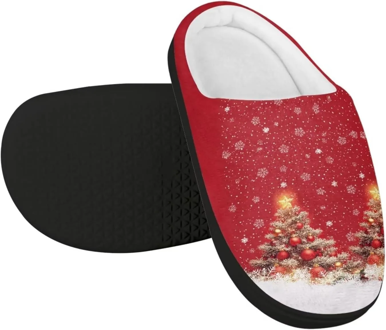 Little Kids Boys Girls House Cotton Slippers Cute Indoor Fluffy Slides Comfortable Elastic Warm Shoes for Yard Size 9-15 Black Sole