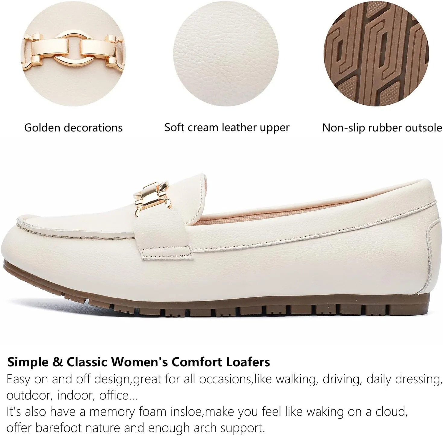Loafers for Women Business Casual Shoes Comfortable & Lightweight Penny Loafers Slip On Work Flats
