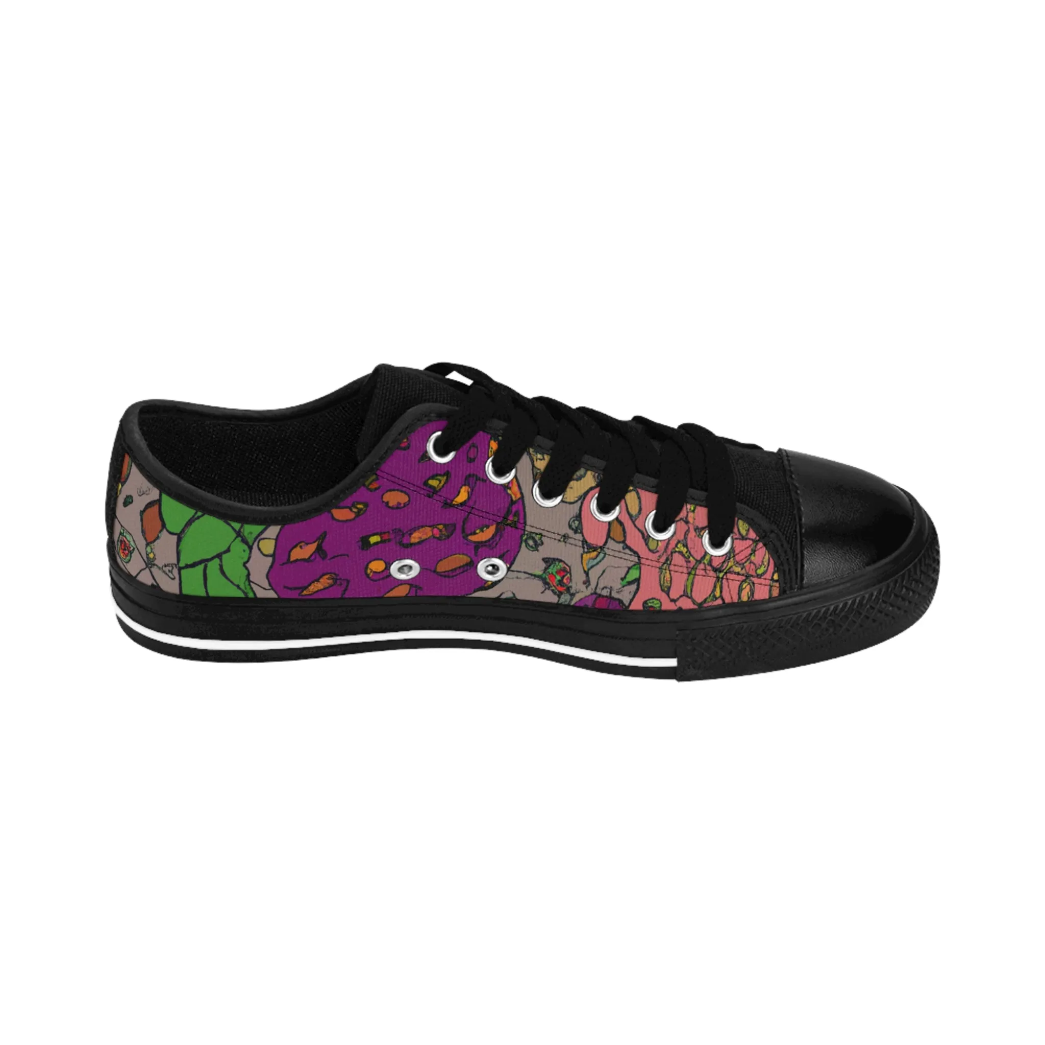 Lola Márquez, the renowned shoe designer of 16th-century Spain. She was known for her exquisitely crafted leather boots, featuring intricate embroidery and exotic details. Many of the nobles of the time lined up-low top