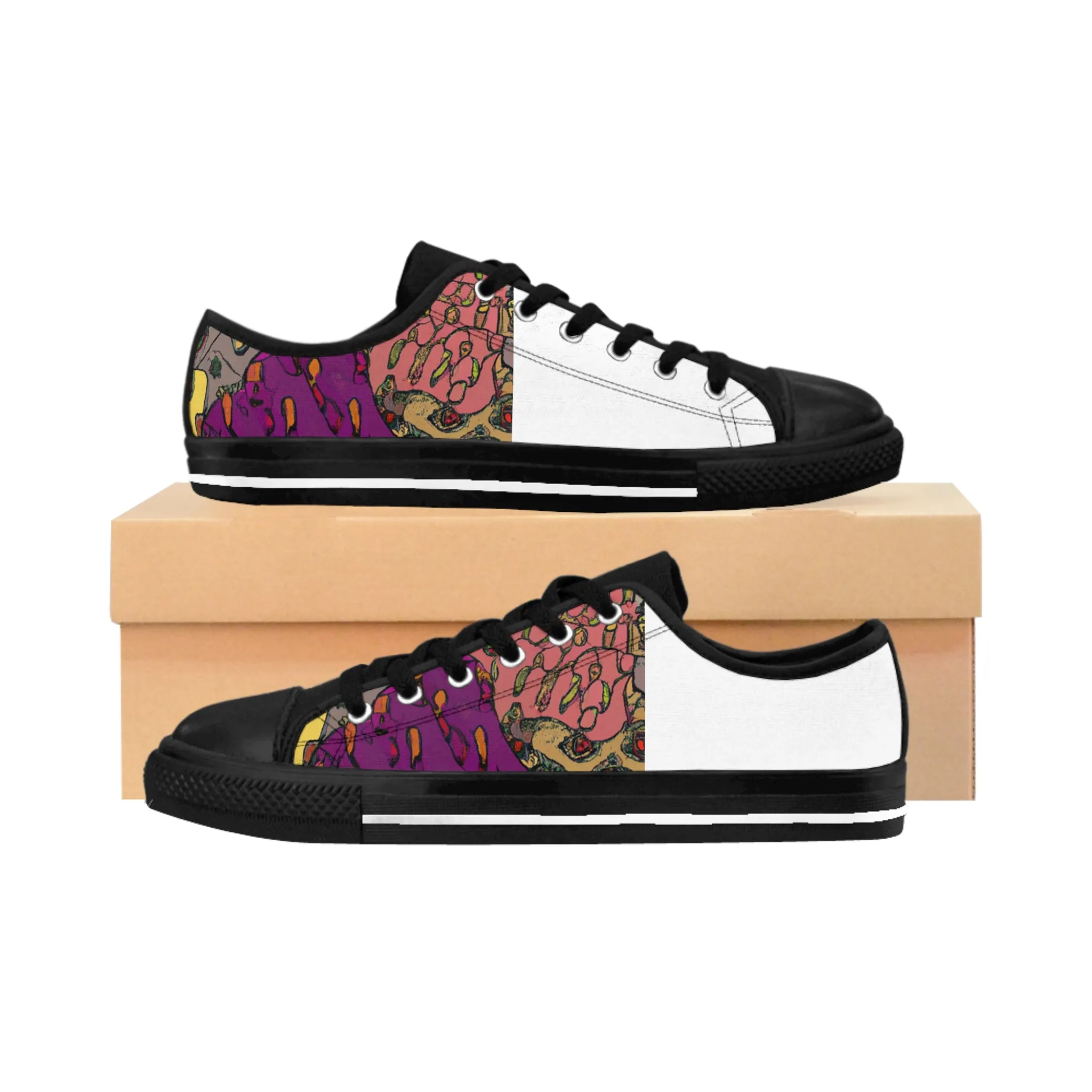 Lola Márquez, the renowned shoe designer of 16th-century Spain. She was known for her exquisitely crafted leather boots, featuring intricate embroidery and exotic details. Many of the nobles of the time lined up-low top