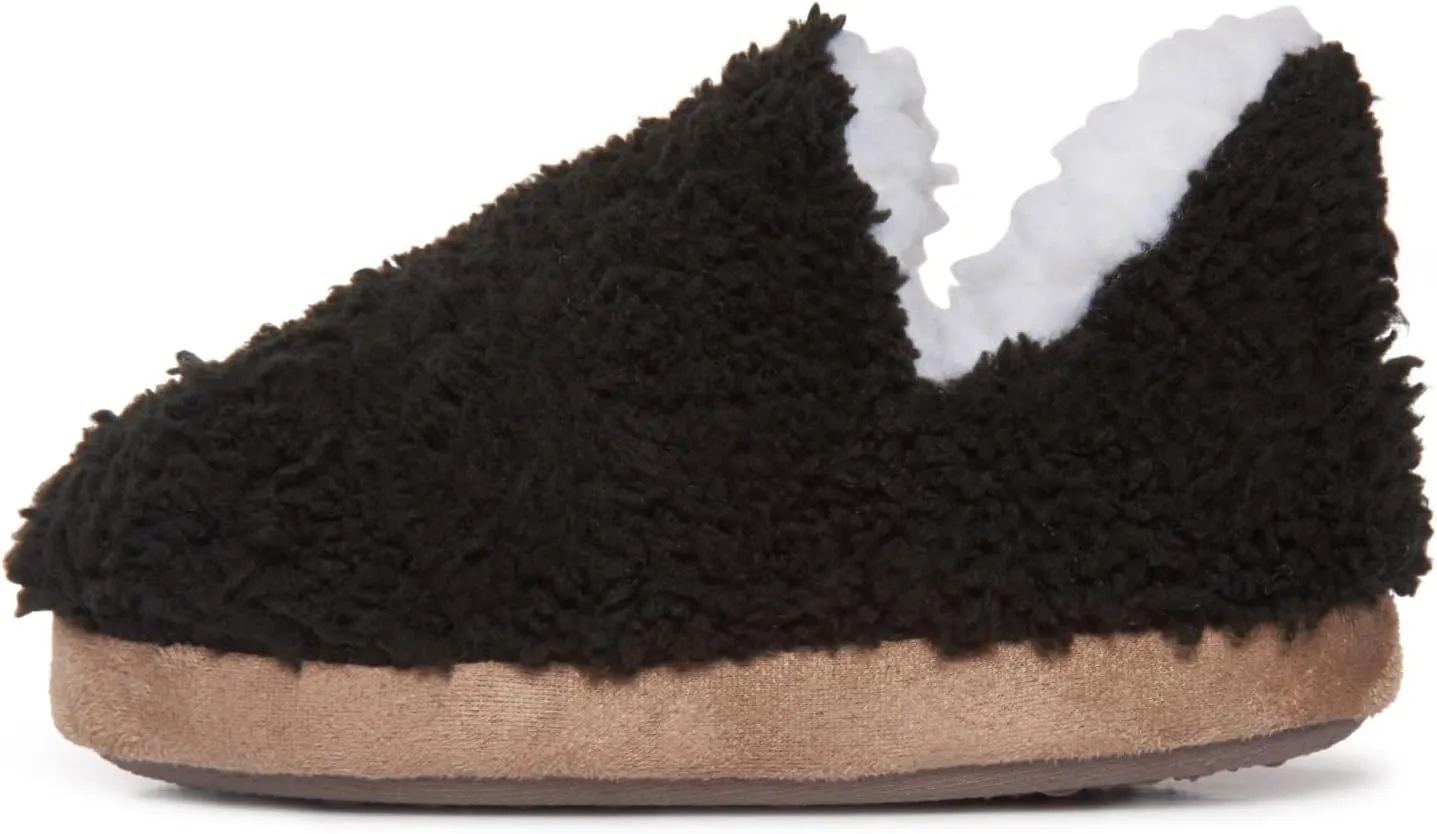 Lucky Brand Toddler Boys Non Slip Sherpa A-Line Home Slippers, Kids Rubber Sole Indoor House Shoes Bedroom Slipper, Size 5-10