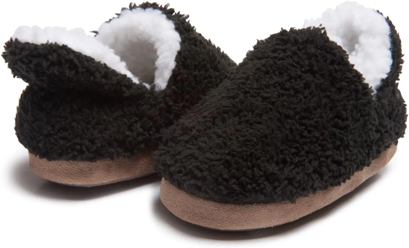 Lucky Brand Toddler Boys Non Slip Sherpa A-Line Home Slippers, Kids Rubber Sole Indoor House Shoes Bedroom Slipper, Size 5-10