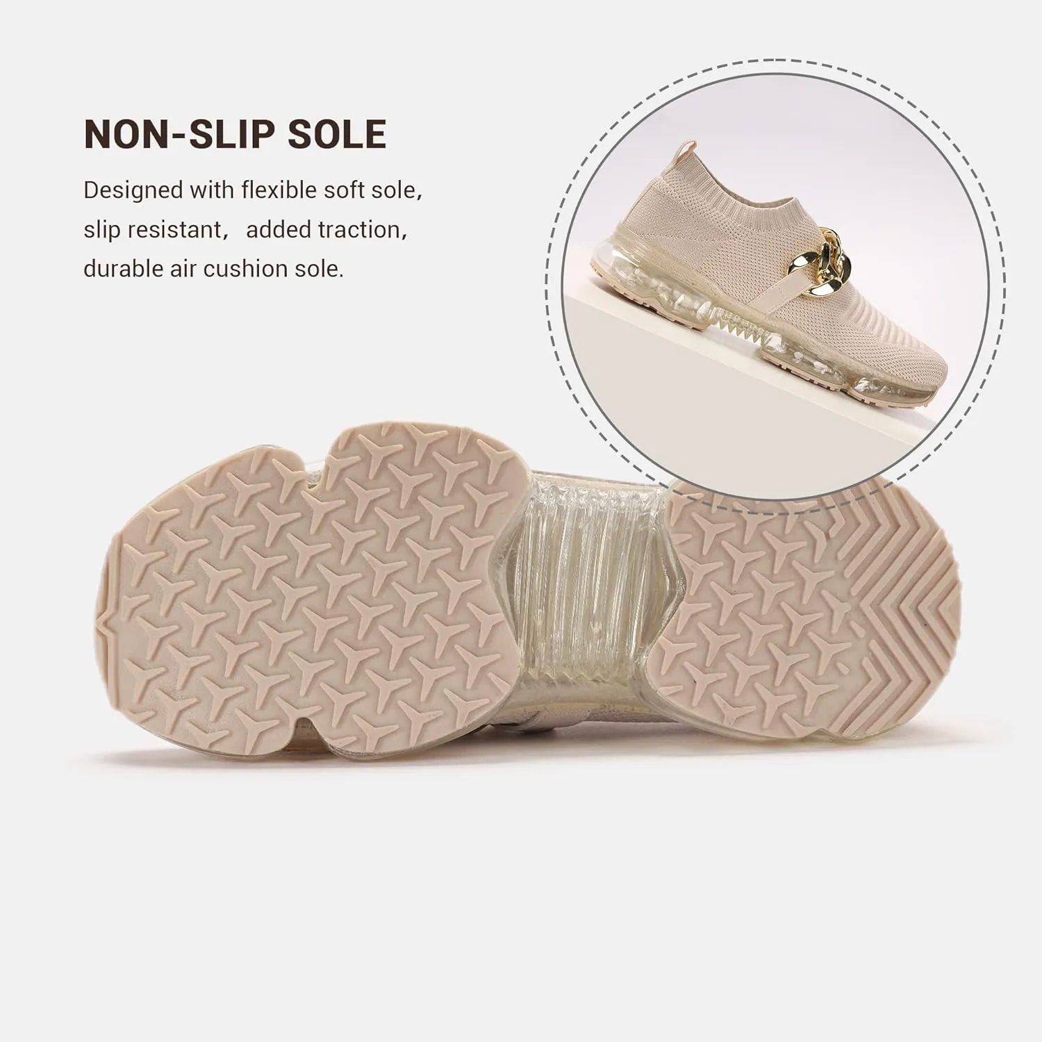 LUCKY STEP Women Air Cushion Fashion Sneakers Breathable Casual Comfortable Lightweight Walking Shoes