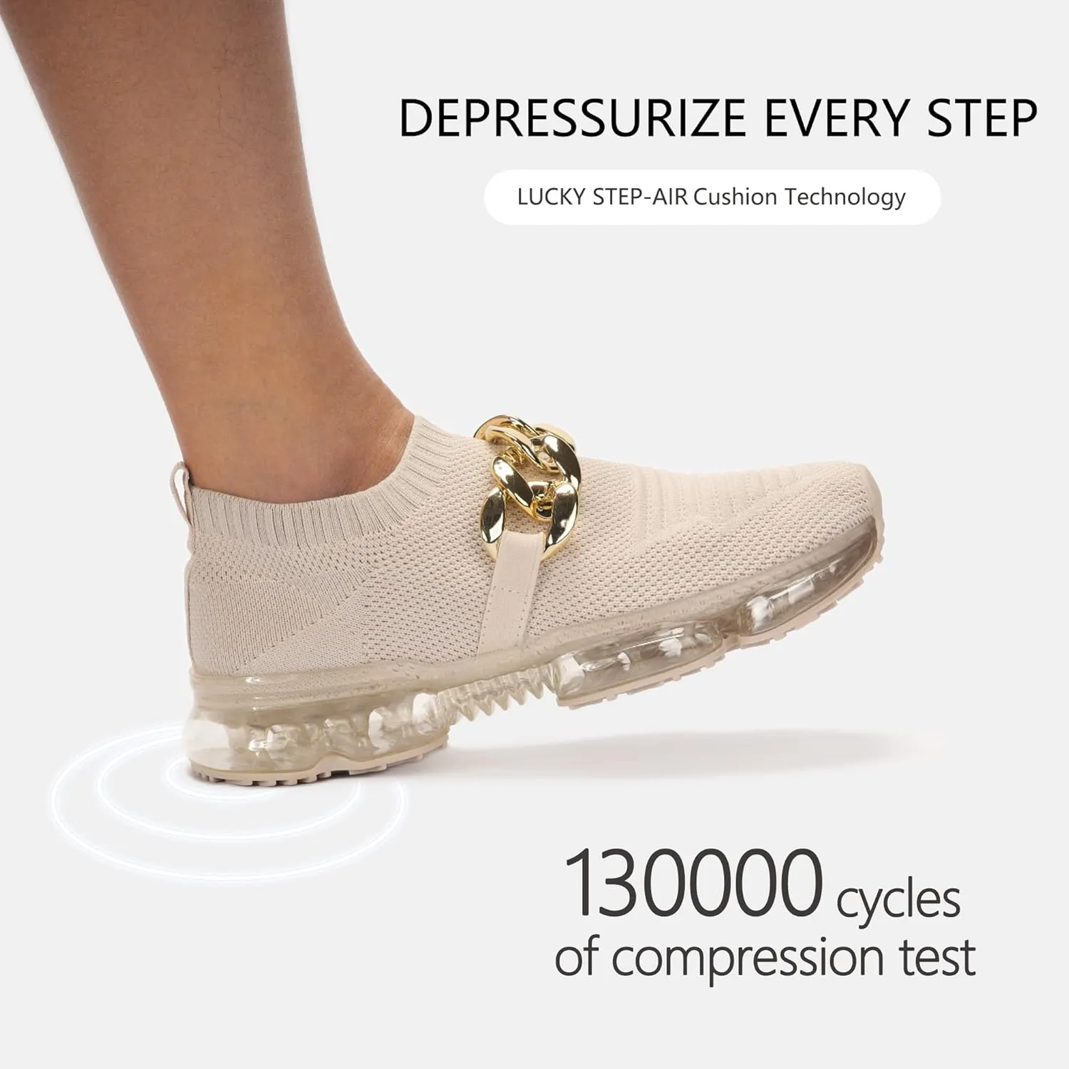 LUCKY STEP Women Air Cushion Fashion Sneakers Breathable Casual Comfortable Lightweight Walking Shoes