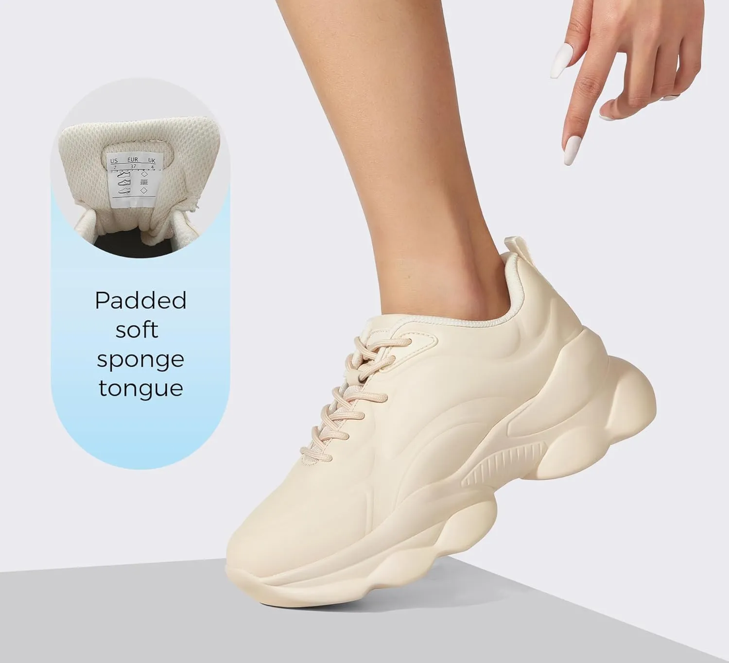 LUCKY STEP Women's 90s Chunky Sneakers Sparkly Bling Rhinestone Rope Platform Casual Thick Dad Rave Walking Shoes