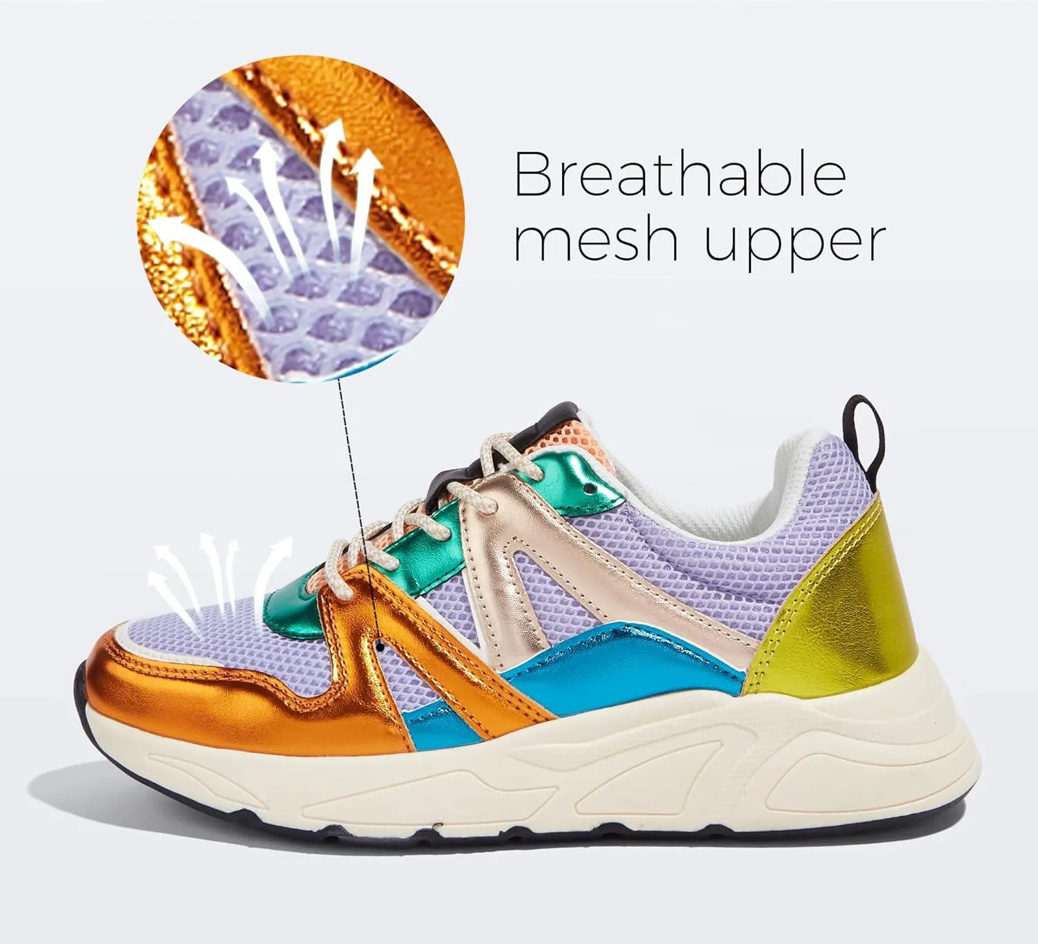 LUCKY STEP Women‘s Fashion Cusual Sneakers Platform Classic Leopard Walking Tennis Travel Shoes Chunky Colorful Lifestyle Sneakers
