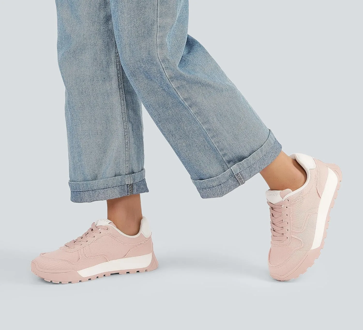 LUCKY STEP Women's Platform Canvas Sneaker Casual Lace-up Stylish Tennis Running Retro Classic Trainers Walking Fashion Sneakers