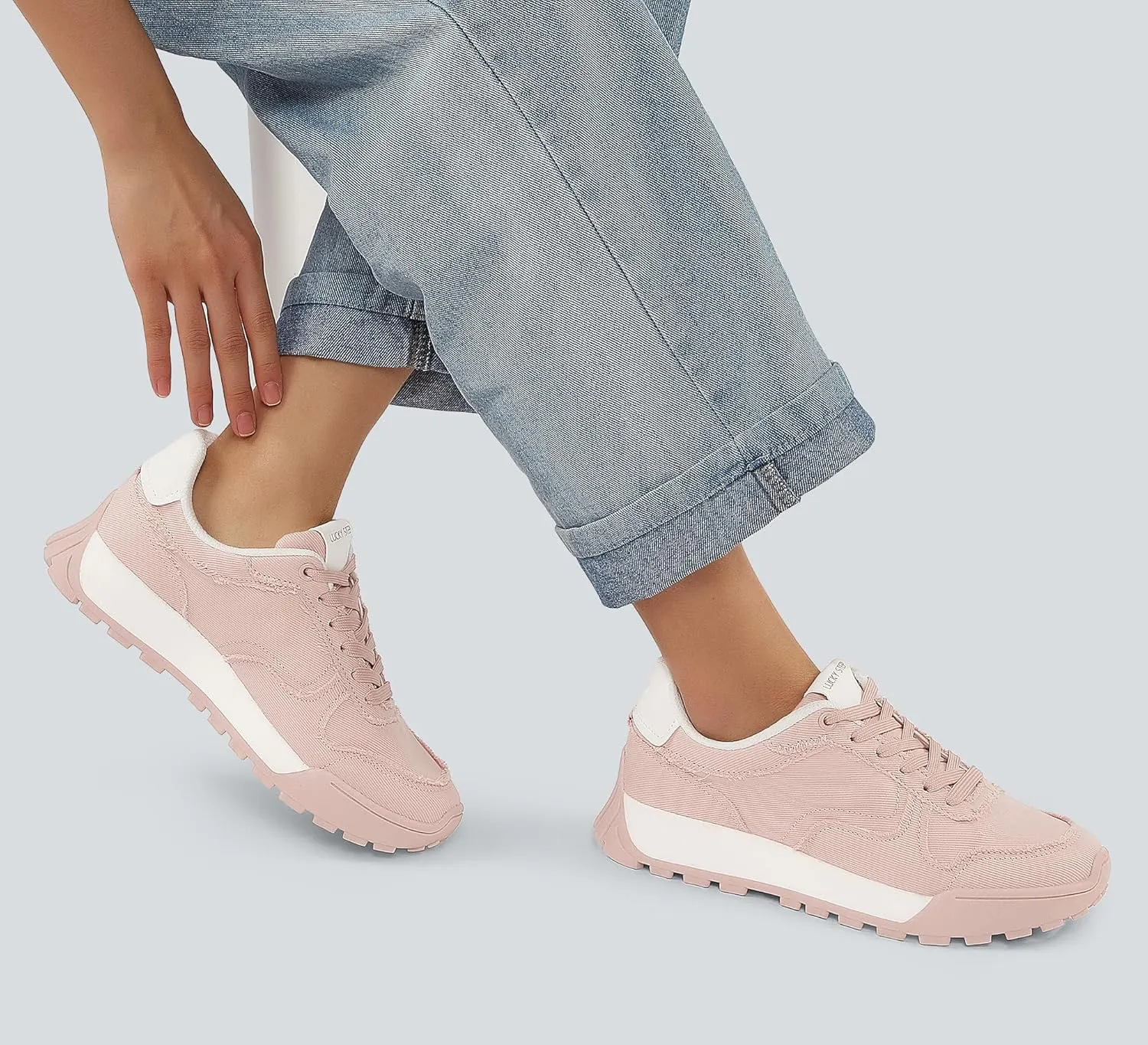 LUCKY STEP Women's Platform Canvas Sneaker Casual Lace-up Stylish Tennis Running Retro Classic Trainers Walking Fashion Sneakers