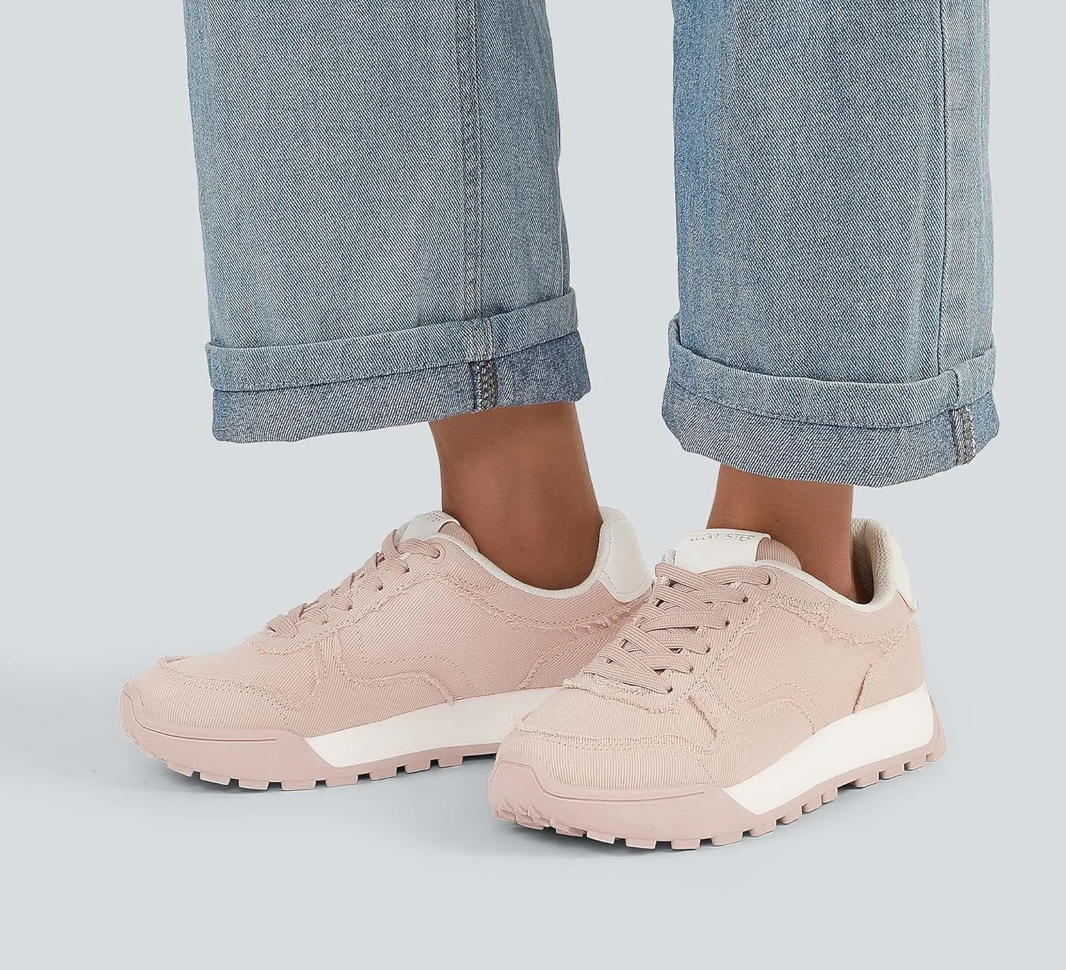 LUCKY STEP Women's Platform Canvas Sneaker Casual Lace-up Stylish Tennis Running Retro Classic Trainers Walking Fashion Sneakers