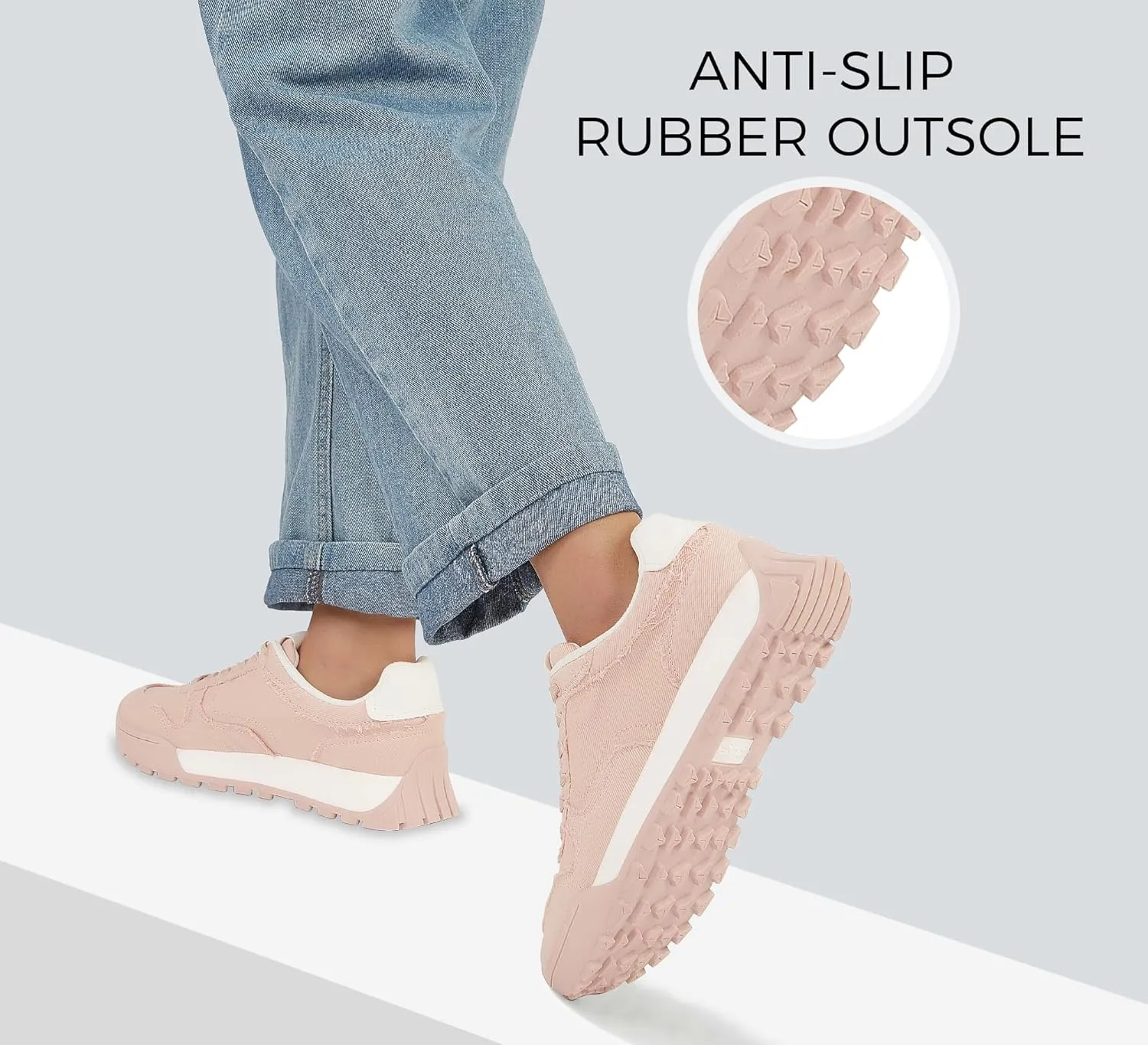 LUCKY STEP Women's Platform Canvas Sneaker Casual Lace-up Stylish Tennis Running Retro Classic Trainers Walking Fashion Sneakers