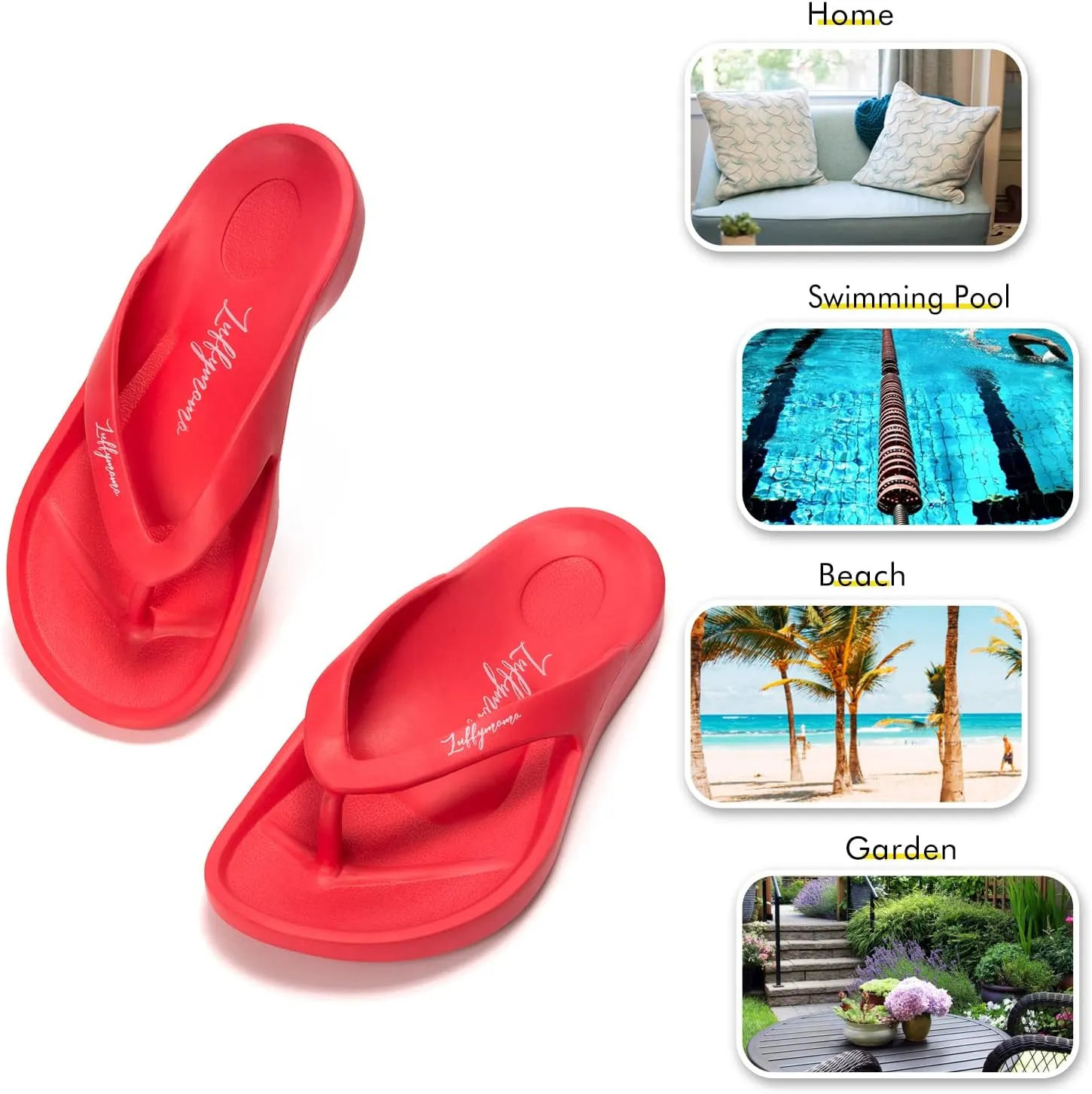 Luffymomo Womens Mens Flip Flops Sandals Slip on Sport Summer Beach Thong