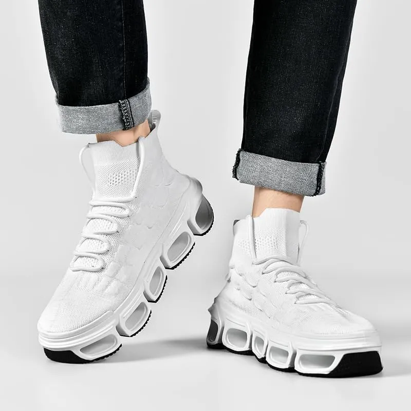 LZDZN Mens Boots For Men Chelsea Shoes High Top Sneakers Men's Brown White Black Size Man Shoe Casual Fashion Sneaker