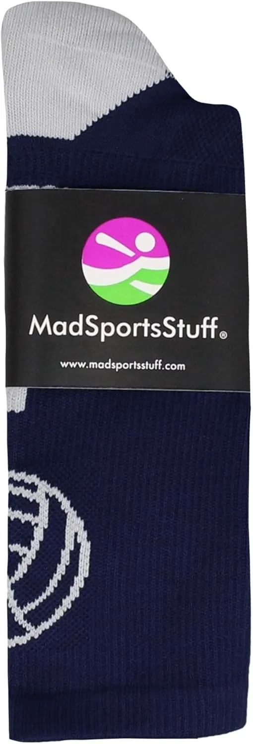 MadSportsStuff Volleyball Socks for Girls, Women & Teens in Crew Length Volleyball Accessories and Gifts