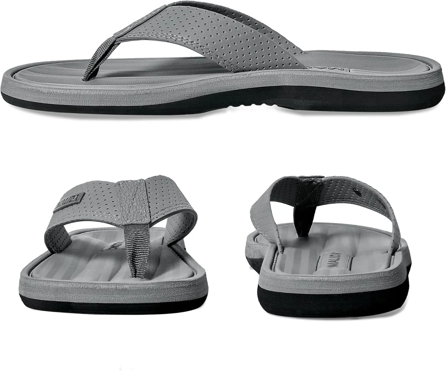 MALIDA Mens Flip Flops Non-Slip Bathroom Shower Shoes Waterproof Cushion foam Indoor and Outdoor Thong Sandals